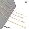 Oro Laminado Basic Necklace, Gold Filled Style Polished, Golden Finish, 04.58.0012.20 (0.60 Gauge, 03 MM Thickness, 20 Inches Length)