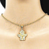 Oro Laminado Religious Pendant, Gold Filled Style Angel Design, Polished, Golden Finish, 05.213.0098