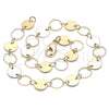 Oro Laminado Fancy Anklet, Gold Filled Style Polished, Golden Finish, 03.213.0123.10 (08 MM Thickness, 10 Inches Length)