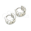 Stainless Steel Huggie Hoop, with White Crystal, Polished, Steel Finish, 02.230.0047.10