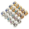 Stainless Steel Huggie Hoop, with Amethyst and White Crystal, Polished, Steel Finish, 02.230.0048.1.10
