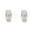Stainless Steel Huggie Hoop, with White Crystal, Polished, Steel Finish, 02.230.0050.1.10