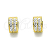 Stainless Steel Huggie Hoop, with White Crystal, Polished, Golden Finish, 02.230.0050.3.10