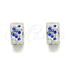 Stainless Steel Huggie Hoop, with Sapphire Blue and White Crystal, Polished, Steel Finish, 02.230.0051.10