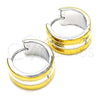 Stainless Steel Huggie Hoop, Polished, Two Tone, 02.230.0056.15