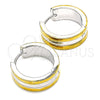 Stainless Steel Huggie Hoop, Polished, Two Tone, 02.230.0031.1.20