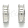 Stainless Steel Huggie Hoop, Matte Finish, Steel Finish, 02.230.0060.20