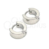 Stainless Steel Huggie Hoop, Polished, Steel Finish, 02.255.0013.10