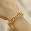 Oro Laminado Fancy Bracelet, Gold Filled Style Polished, Golden Finish, 03.331.0136.09 (12 MM Thickness, 9 Inches Length)