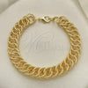 Oro Laminado Fancy Bracelet, Gold Filled Style Polished, Golden Finish, 03.331.0136.09 (12 MM Thickness, 9 Inches Length)