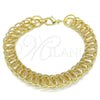Oro Laminado Fancy Bracelet, Gold Filled Style Polished, Golden Finish, 03.331.0136.09 (12 MM Thickness, 9 Inches Length)