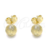 Oro Laminado Stud Earring, Gold Filled Style Matte Finish, Golden Finish, 02.100.0109