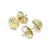 Oro Laminado Stud Earring, Gold Filled Style Diamond Cutting Finish, Golden Finish, 02.100.0055.2