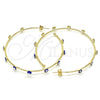 Oro Laminado Large Hoop, Gold Filled Style Evil Eye Design, Blue Enamel Finish, Golden Finish, 02.213.0219.50
