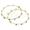 Oro Laminado Large Hoop, Gold Filled Style Evil Eye Design, Blue Enamel Finish, Golden Finish, 02.213.0219.50