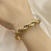 Oro Laminado Basic Bracelet, Gold Filled Style Rope Design, Polished, Golden Finish, 03.331.0139.09 (09 MM Thickness, 9 Inches Length)
