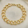 Oro Laminado Basic Bracelet, Gold Filled Style Miami Cuban Design, Polished, Golden Finish, 03.331.0149.09 (13 MM Thickness, 9 Inches Length)
