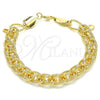 Oro Laminado Basic Bracelet, Gold Filled Style Polished, Golden Finish, 03.331.0153.09 (11 MM Thickness, 9 Inches Length)