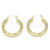 Oro Laminado Medium Hoop, Gold Filled Style Diamond Cutting Finish, Golden Finish, 02.213.0226.30