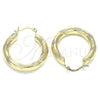 Oro Laminado Medium Hoop, Gold Filled Style Diamond Cutting Finish, Golden Finish, 02.213.0228.30