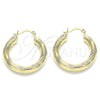 Oro Laminado Medium Hoop, Gold Filled Style Diamond Cutting Finish, Golden Finish, 02.213.0228.30