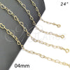 Oro Laminado Basic Necklace, Gold Filled Style Heart Design, Polished, Golden Finish, 03.02.0075.24 (04 MM Thickness, 24 Inches Length)