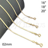 Oro Laminado Basic Necklace, Gold Filled Style Herringbone Design, Polished, Golden Finish, 04.58.0018.18 (02 MM Thickness, 18 Inches Length)
