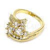 Oro Laminado Multi Stone Ring, Gold Filled Style with White Cubic Zirconia, Polished, Golden Finish, 01.221.0006.09 (Size 9)