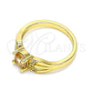 Oro Laminado Multi Stone Ring, Gold Filled Style with Dark Champagne and White Cubic Zirconia, Polished, Golden Finish, 01.284.0052.08 (Size 8)