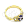 Oro Laminado Multi Stone Ring, Gold Filled Style with Amethyst and White Cubic Zirconia, Polished, Golden Finish, 01.284.0048.1.09 (Size 9)