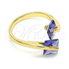 Oro Laminado Multi Stone Ring, Gold Filled Style with Amethyst Cubic Zirconia, Polished, Golden Finish, 01.284.0054.1 (One size fits all)