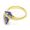 Oro Laminado Multi Stone Ring, Gold Filled Style with Amethyst Cubic Zirconia, Polished, Golden Finish, 01.284.0054.1 (One size fits all)