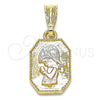 Oro Laminado Fancy Pendant, Gold Filled Style Little Girl Design, Polished, Tricolor, 05.351.0175