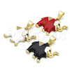 Oro Laminado Fancy Pendant, Gold Filled Style Elephant Design, Red Enamel Finish, Golden Finish, 05.253.0118.1