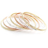 Gold Plated Semanario Bangle, Diamond Cutting Finish, Tricolor, 07.07.0008.05 (04 MM Thickness, Size 5 (2.50 Diameter))
