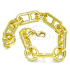 Oro Laminado Basic Bracelet, Gold Filled Style Puff Mariner Design, Polished, Golden Finish, 04.362.0039.08 (11 MM Thickness, 8 Inches Length)
