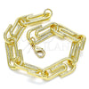 Oro Laminado Basic Bracelet, Gold Filled Style Paperclip Design, Polished, Golden Finish, 04.362.0040.08 (12 MM Thickness, 8 Inches Length)