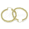 Oro Laminado Medium Hoop, Gold Filled Style Ball Design, Polished, Golden Finish, 02.385.0002.40