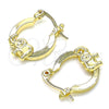 Oro Laminado Small Hoop, Gold Filled Style Elephant Design, Polished, Golden Finish, 02.63.2711.15