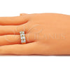 Oro Laminado Multi Stone Ring, Gold Filled Style with White Cubic Zirconia, Polished, Golden Finish, 01.210.0147.09 (Size 9)