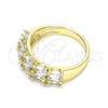 Oro Laminado Multi Stone Ring, Gold Filled Style with White Cubic Zirconia, Polished, Golden Finish, 01.210.0147.09 (Size 9)