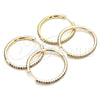 Oro Laminado Huggie Hoop, Gold Filled Style with White Cubic Zirconia, Polished, Golden Finish, 02.185.0007.35