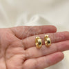 Oro Laminado Huggie Hoop, Gold Filled Style Polished, Golden Finish, 02.210.0523.12