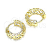 Oro Laminado Huggie Hoop, Gold Filled Style Polished, Golden Finish, 02.210.0524.15