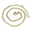 Oro Laminado Basic Anklet, Gold Filled Style Mariner Design, Polished, Golden Finish, 04.213.0213.10 (03 MM Thickness, 10 Inches Length)