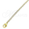 Oro Laminado Basic Anklet, Gold Filled Style Mariner Design, Polished, Golden Finish, 04.213.0214.10 (03 MM Thickness, 10 Inches Length)