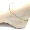 Oro Laminado Basic Anklet, Gold Filled Style Mariner Design, Polished, Golden Finish, 04.213.0051.10 (02 MM Thickness, 10 Inches Length)