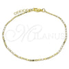 Oro Laminado Basic Anklet, Gold Filled Style Mariner Design, Polished, Golden Finish, 04.213.0051.10 (02 MM Thickness, 10 Inches Length)