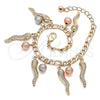 Oro Laminado Charm Bracelet, Gold Filled Style Ball Design, Matte Finish, Tricolor, 03.331.0200.08 (05 MM Thickness, 8 Inches Length)