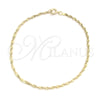 Oro Laminado Fancy Bracelet, Gold Filled Style Twist Design, Polished, Golden Finish, 03.09.0089.07 (02 MM Thickness, 7 Inches Length)